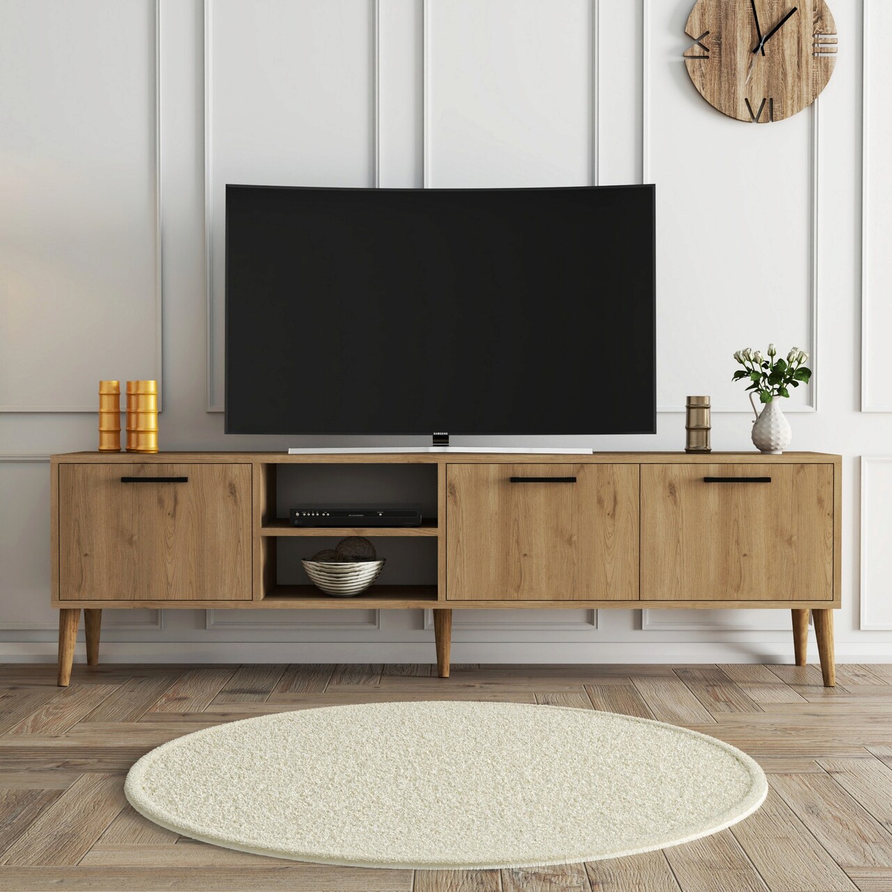 Comoda TV, Hanah Home, Exxen, 180x53x35 cm, Stejar - imagine 7